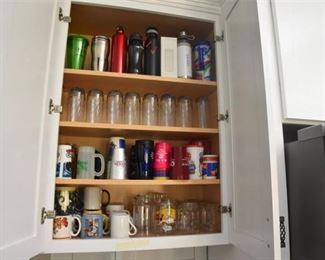 Group Lot Of Glasses Mugs and Water Bottles