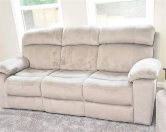 Light Grey Very Clean Electric Reclining Sofa