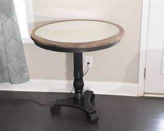 Wooden Occasional Table With Mirrored Top