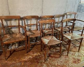  English c 1850 Appleby Rush Seat Chairs
