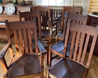 Set of 6 antique mission chairs Monroe County 