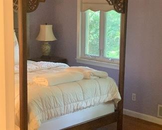 Different view of mahogany queen bed.
