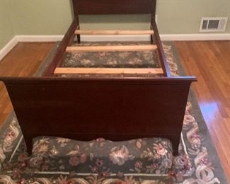 Vintage twin bed. Matching bed available. Rug available.