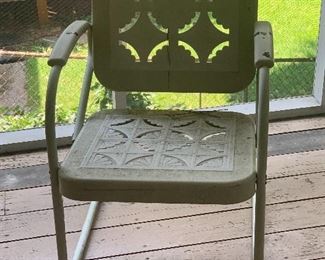 Vintage metal patio chair.