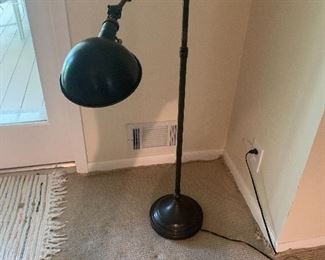 Black metal floor lamp.