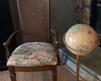 Vintage chair, globe
