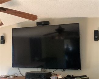70 inch Vizio flatscreen smart television, RCA surround system