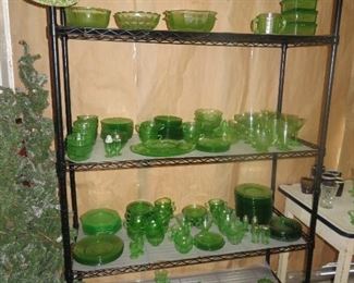 Lot of Green Depresssion Glass