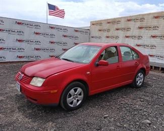 345 2003 Volkswagen Jetta Sold on Non-OP Year: 2003 Make: Volkswagen Model: Jetta Vehicle Type: Passenger Car Mileage: 145, 984 Plate: 5DTU833 Body Type: 4 Door Sedan Trim Level: GLS Drive Line: FWD Engine Type: L4, 2.0L; SOHC 8V Fuel Type: Gasoline Horsepower: 115HP Transmission: Automatic VIN #: 3VWSK69M63M134182 Doc Fee: $70 Non-Op Fee: $59 Features and Notes: Clean California Title in Hand