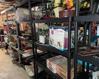 All plastic shelving $ 5 per 3 or 4 shelf shelving