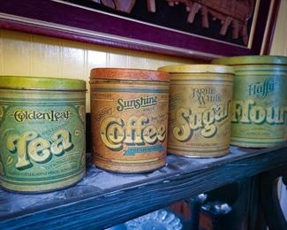 Vintage dry goods tins