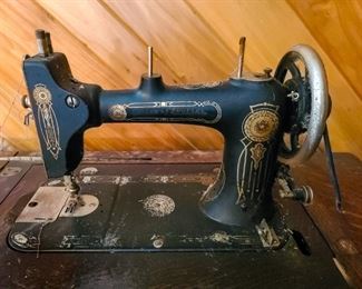 Grover's E-Z-rotary treadle sewing machine, on the cusp of vintage and antique.