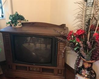 Vintage Zenith console TV with remote. Great project piece! (See next photo) $40
