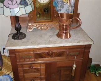 Antique marble top stand