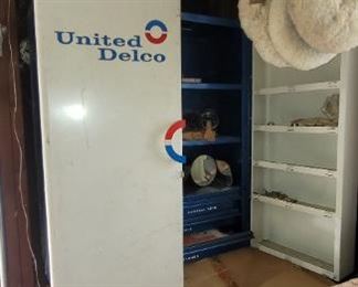 Vintage Delco metal cabinet