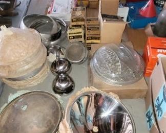 Antique car headlamps