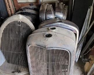 Antique car radiators and grill covers