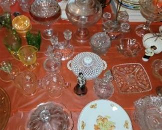 Carnival glass milk glass and other China and crystal
