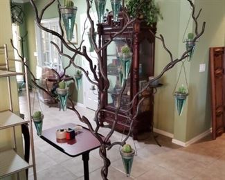 Very Cool Hand Forged Iron Tree with Lanterns