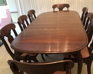 Traditional Dining Room Table and Eight Chairs