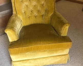 Gold Velvet Comfy Chair
