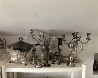 Sterling Silver Candelabras & Other Sterling Pieces