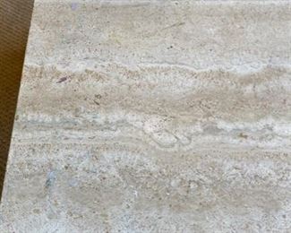 Italian Contemporary Solid Travertine Coffee Table 15.5x41x41in HxWxD