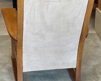 Flexsteel Las Cruces Mission Oak Rocking Chair Leather Craftsman Arts and Crafts 39x30x34in HxWxD