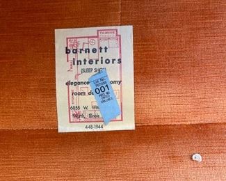 2pc Barnett Interiors Orange Chairs PAIR 31x29x33in HxWxD