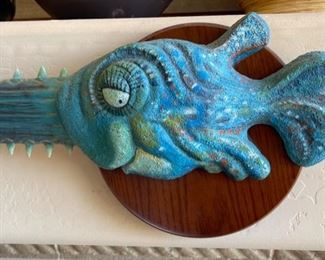 RARE Dr Seuss Sawfish Unorthodox Taxidermy Resin Sculpture Saw Fish THEODOR GEISEL 8x26.5x2.5in HxWxD