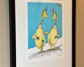 Dr Seuss Star Belly Friends Limited Edition Serigraph Lithograph 1500 Arabic Edition Frame: 24x20.75in Image 15x11in HxWxD