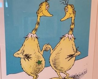Dr Seuss Star Belly Friends Limited Edition Serigraph Lithograph 1500 Arabic Edition Frame: 24x20.75in Image 15x11in HxWxD