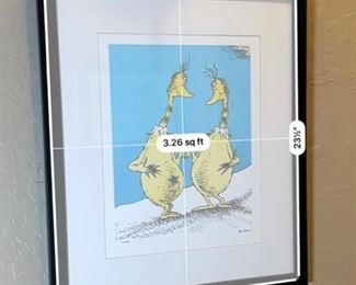 Dr Seuss Star Belly Friends Limited Edition Serigraph Lithograph 1500 Arabic Edition Frame: 24x20.75in Image 15x11in HxWxD