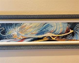 Dr Seuss Alley Cat for a Long Alley Canvas Limited Edition Serigraph Lithograph 850 Arabic Edition Frame; 17.25x51.25 Art: 9.5x43.5 HxWxD