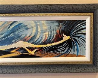 Dr Seuss Alley Cat for a Long Alley Canvas Limited Edition Serigraph Lithograph 850 Arabic Edition Frame; 17.25x51.25 Art: 9.5x43.5 HxWxD