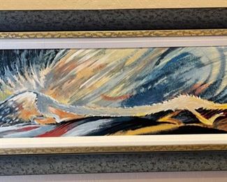 Dr Seuss Alley Cat for a Long Alley Canvas Limited Edition Serigraph Lithograph 850 Arabic Edition Frame; 17.25x51.25 Art: 9.5x43.5 HxWxD