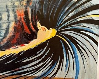 Dr Seuss Alley Cat for a Long Alley Canvas Limited Edition Serigraph Lithograph 850 Arabic Edition Frame; 17.25x51.25 Art: 9.5x43.5 HxWxD