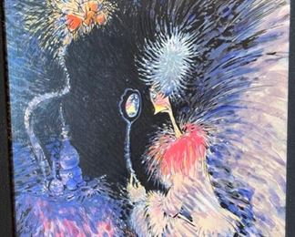 Dr Seuss Gosh! Do I Look As Old As All That! Canvas Limited Edition Serigraph Lithograph 850 Arabic Edition Frame: 24.5x20.75. Art: 16x11.5in HxWxD