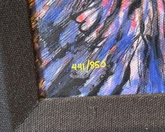 Dr Seuss Gosh! Do I Look As Old As All That! Canvas Limited Edition Serigraph Lithograph 850 Arabic Edition Frame: 24.5x20.75. Art: 16x11.5in HxWxD