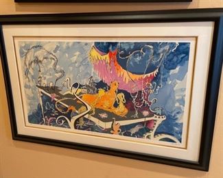 Dr Seuss Relaxed In Spite Of It Limited Edition Serigraph Lithograph 850 Arabic Edition Frame: 37x56in Art: 26x44.75in HxWxD