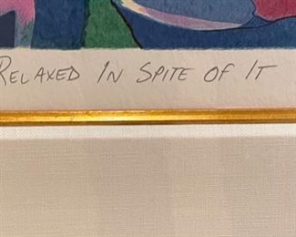 Dr Seuss Relaxed In Spite Of It Limited Edition Serigraph Lithograph 850 Arabic Edition Frame: 37x56in Art: 26x44.75in HxWxD