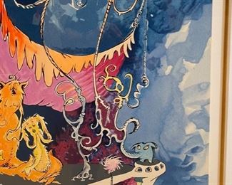 Dr Seuss Relaxed In Spite Of It Limited Edition Serigraph Lithograph 850 Arabic Edition Frame: 37x56in Art: 26x44.75in HxWxD