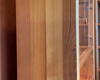 Teak Wood lighted Display Bookshelf 85.5x53.5x23.5in HxWxD