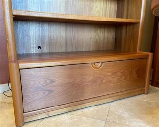 Teak Wood lighted Display Bookshelf 85.5x53.5x23.5in HxWxD