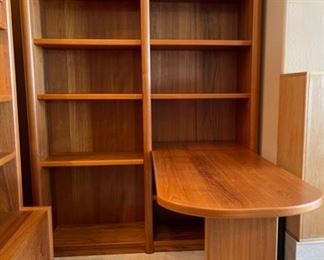 Teak Wood Bookshelf Desk 85.5x60x66 HxWxD