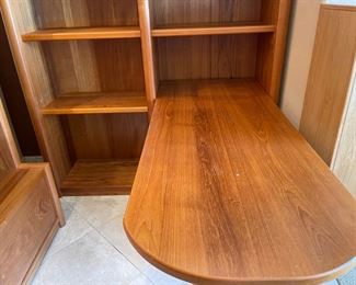 Teak Wood Bookshelf Desk 85.5x60x66 HxWxD