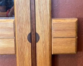Large Craftsman Style Oak Framed Mirror Crosslap Joints 50 x 59 x 1.5in HxWxD