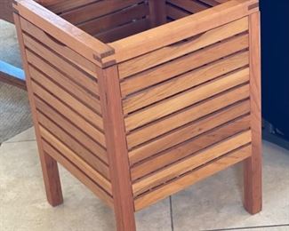 Teak Wood Plant Basket Planter 21 x 14.75 x 14.75 HxWxD