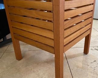 Teak Wood Plant Basket Planter 21 x 14.75 x 14.75 HxWxD