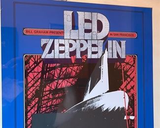 Led Zeppelin Winterland Concert Poster Framed Bonzo Dog Band Roland Kirk Wolfgang's Vault Frame: 26x21 Poster: 22x14in HxWxD